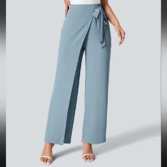 HALARA High Waisted Tie Side Wide Leg Pants - Picture 5 of 6